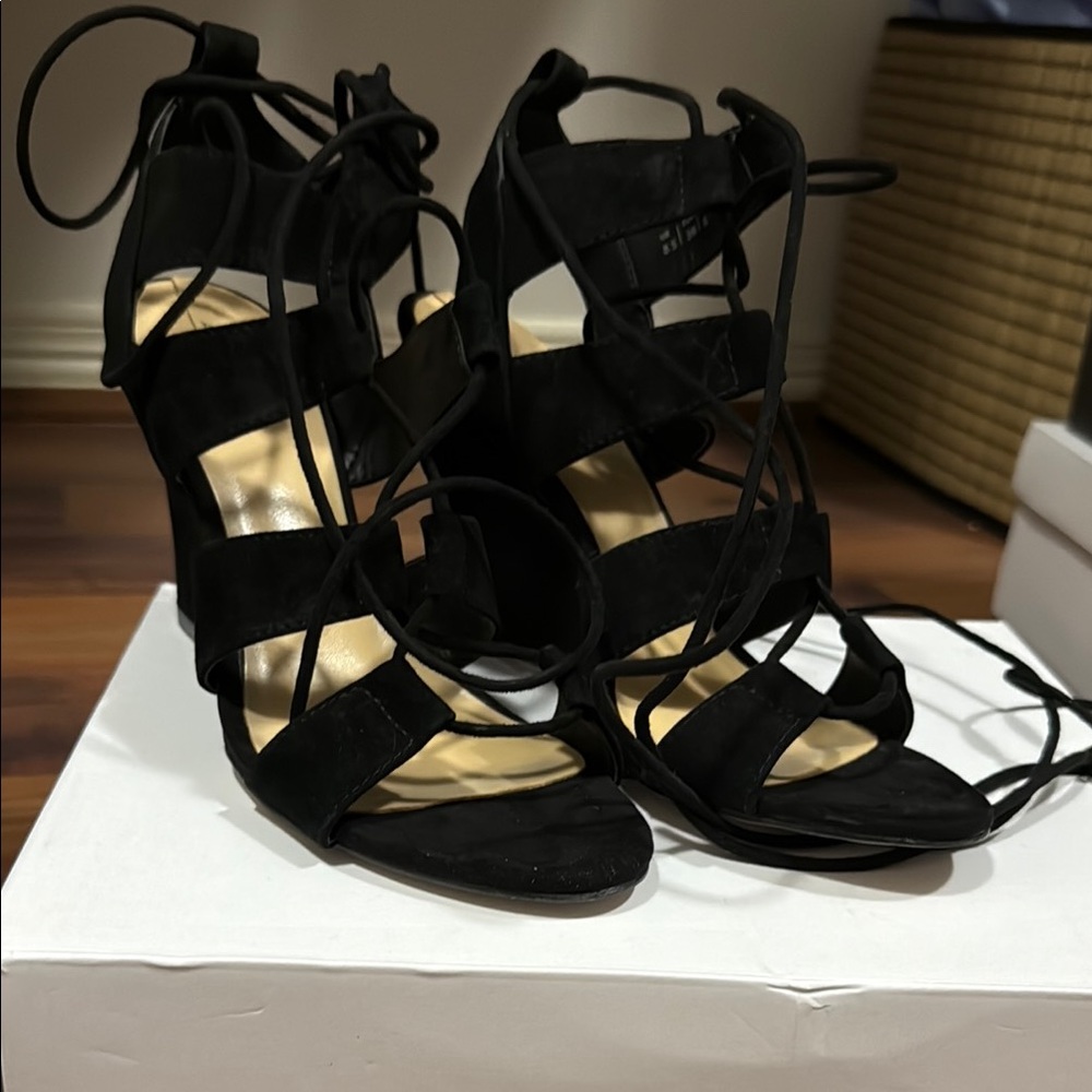 Elegant Black Strappy Heels